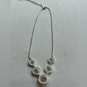 JCPenney Silver Textured Circle Necklace